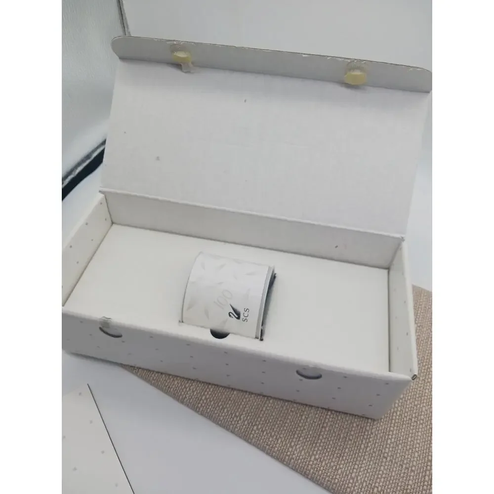 Swarovski SCS Collectors Society Faceted Crystal Paperweight & Pin Swan Logo Box
